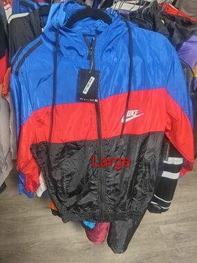 Nike Colorblock Windbreaker Jacket - Blue/Red/Black